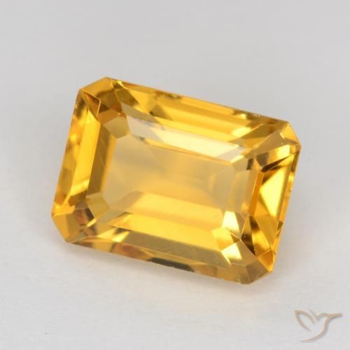Citrine Orange doré profond naturelle Octogone / coupe Émeraude, 1.67 ct, VS