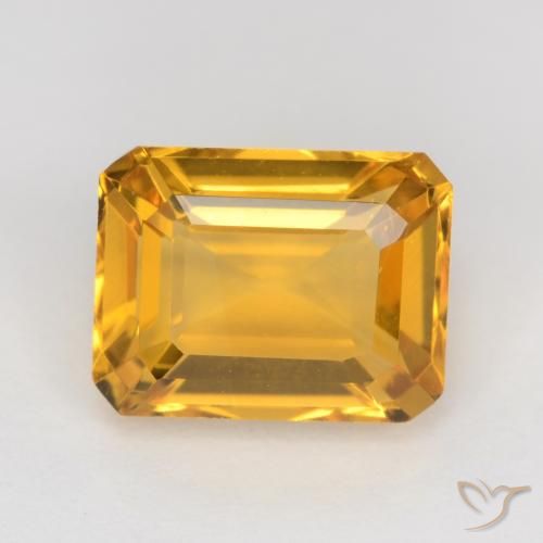1.65ct Naturel Orange doré profond Citrine, Taille émeraude, VS