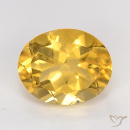Citrine Doré moyen naturelle ovale, 3.42 ct, VS