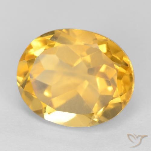 Citrine Doré vif naturelle ovale, 3.85 ct, VS