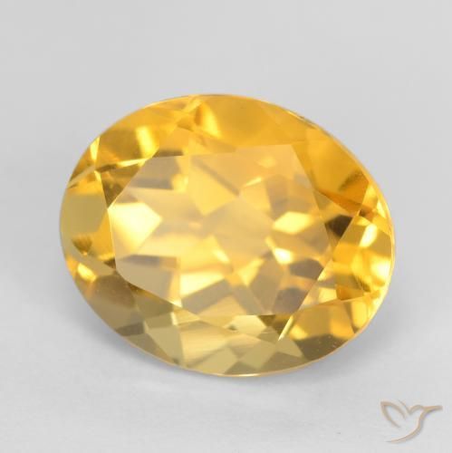 Citrine Doré vif naturelle ovale, 3.40 ct, VVS-VS