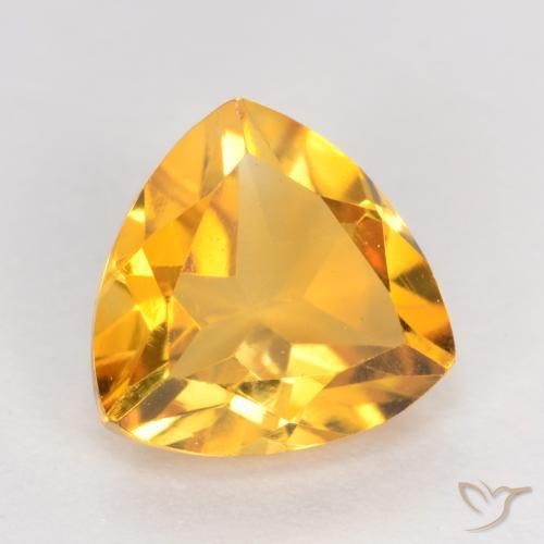 Citrine Doré foncé naturelle Trillion, 1.02 ct, VS