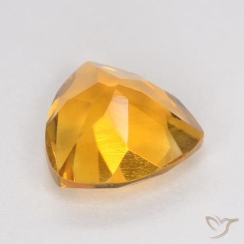 Citrine Doré foncé naturelle Trillion, 1.02 ct, VS