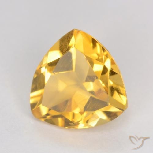 Citrine Doré moyen naturelle Trillion, 1.10 ct, VS