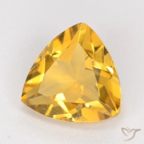 Citrine Doré moyen naturelle Trillion, 1.06 ct, VS