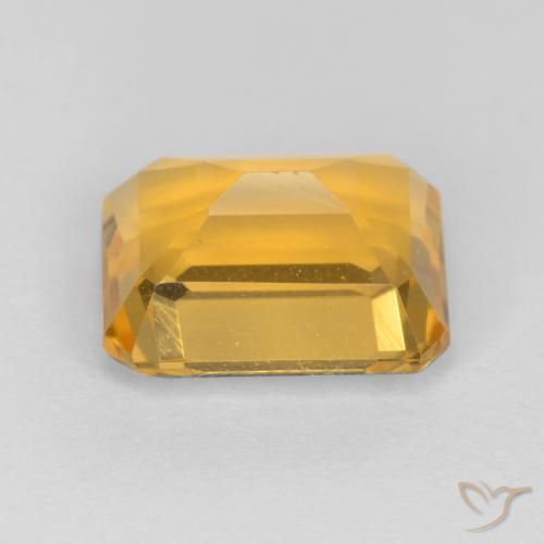 Citrine Orange doré profond naturelle Octogone / coupe Émeraude, 1.58 ct, VVS-VS