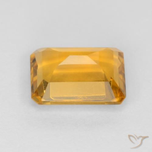 Citrine Doré foncé naturelle Octogone / coupe Émeraude, 1.43 ct, VVS-VS