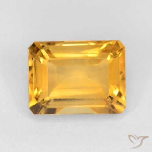 Citrine Doré foncé naturelle Octogone / coupe Émeraude, 1.72 ct, VVS-VS