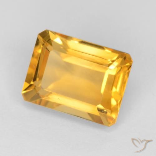 Citrine Doré foncé naturelle Octogone / coupe Émeraude, 1.72 ct, VVS-VS
