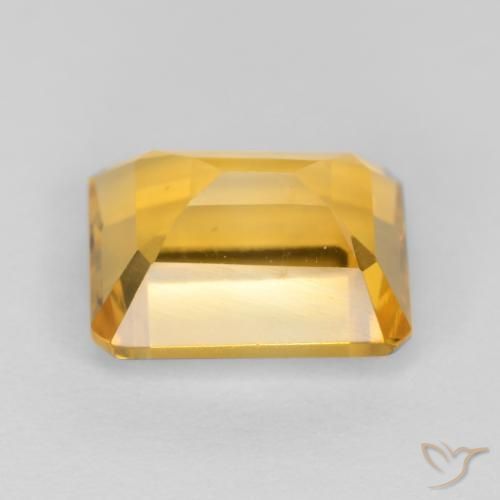 Citrine Doré foncé naturelle Octogone / coupe Émeraude, 1.72 ct, VVS-VS