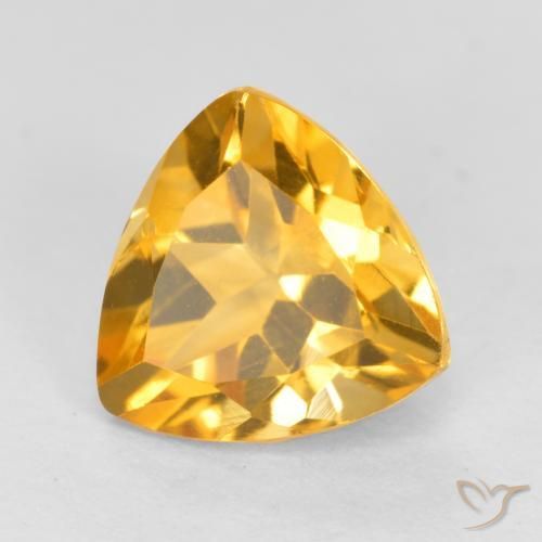 Citrine Doré vif naturelle Trillion, 1.29 ct, VS