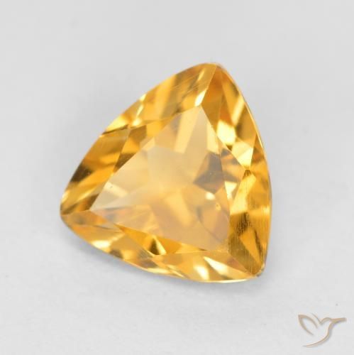 Citrine Orange doré profond naturelle Trillion, 0.90 ct, VS