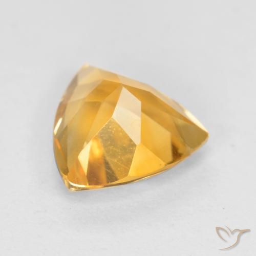 Citrine Orange doré profond naturelle Trillion, 0.90 ct, VS