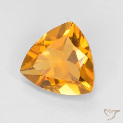 Citrine Doré-orange foncé naturelle Trillion, 0.88 ct, VS