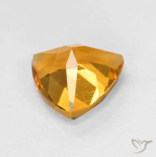 Citrine Doré-orange foncé naturelle Trillion, 0.88 ct, VS