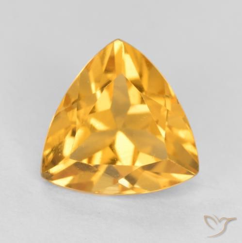 Citrine Orange doré profond naturelle Trillion, 1.03 ct, VS