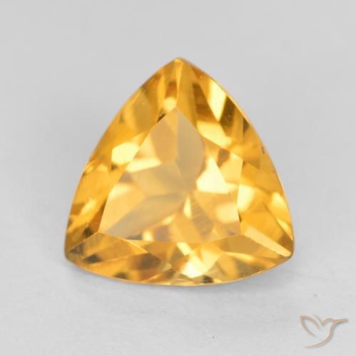 Citrine Orange doré profond naturelle Trillion, 1.03 ct, VS