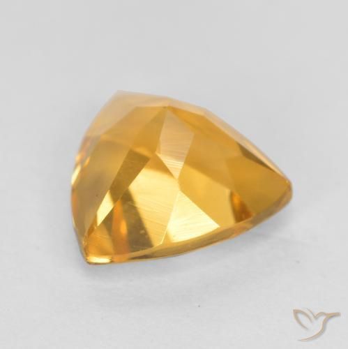 Citrine Orange doré profond naturelle Trillion, 1.03 ct, VS