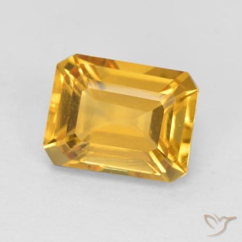 Citrine Doré naturelle Octogone / coupe Émeraude, 1.62 ct, VVS-VS