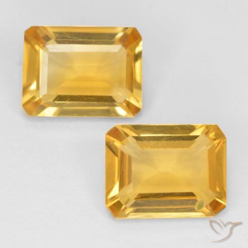 2.55ctw Naturel Orange Doré Citrine, Taille émeraude, VVS-VS
