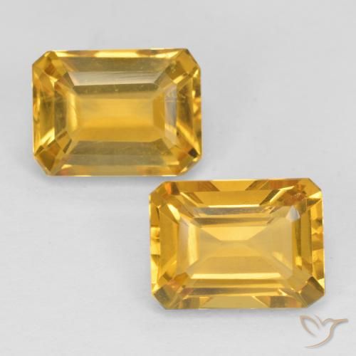 3.16ctw Naturel Doré Citrine, Taille émeraude, VVS-VS