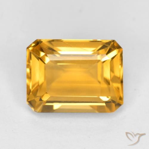 Citrine Doré moyen naturelle Octogone / coupe Émeraude, 1.73 ct, VS