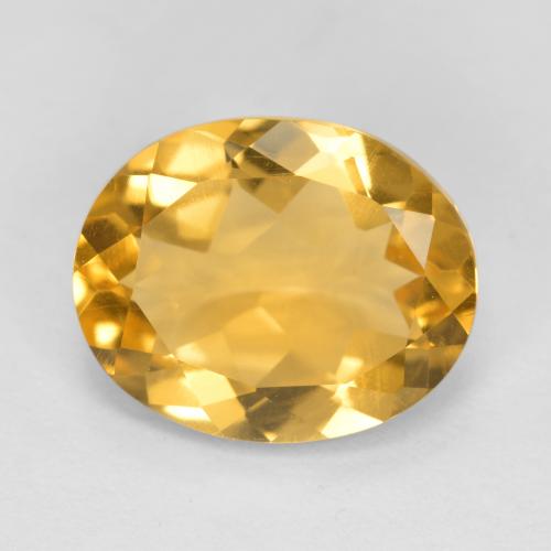 Citrine doré naturelle coupe ovale, 3,01 ct, VS