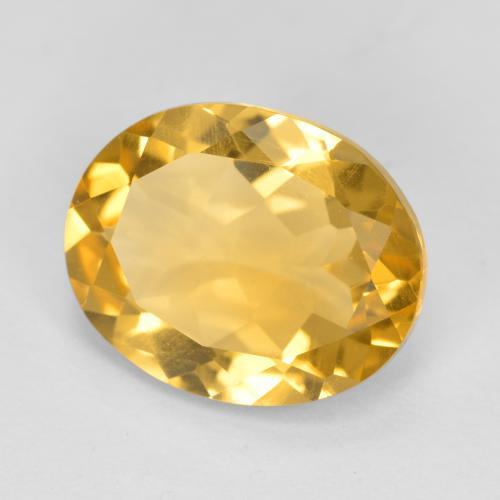 Citrine doré naturelle coupe ovale, 3,01 ct, VS