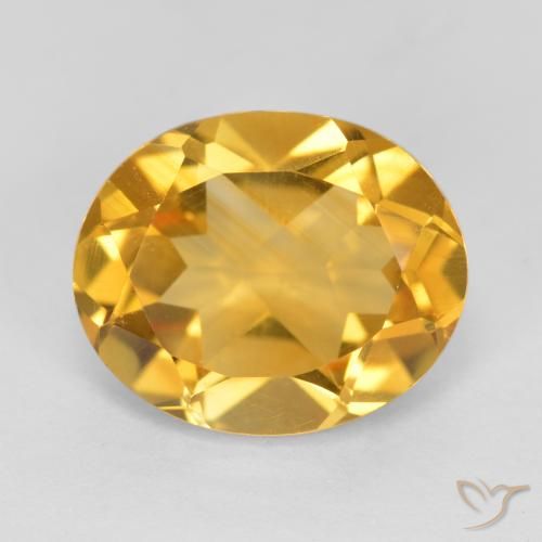 Citrine Doré moyen-foncé naturelle ovale, 3.18 ct, VS