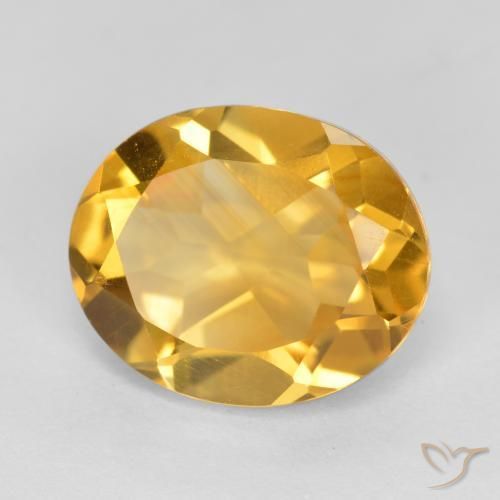 Citrine Doré moyen-foncé naturelle ovale, 3.18 ct, VS