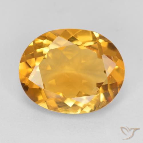 3.17ct Naturel Orange doré profond Citrine, ovale, VS