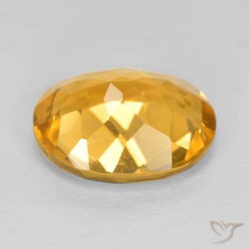 Citrine Orange doré profond naturelle ovale, 3.17 ct, VS