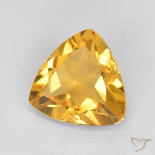 Citrine Doré moyen naturelle Trillion, 0.95 ct, VS