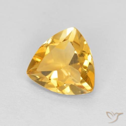 Citrine Orange doré profond naturelle Trillion, 0.89 ct, VS
