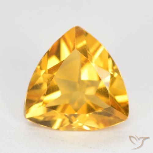 Citrine Doré foncé naturelle Trillion, 0.92 ct, VS