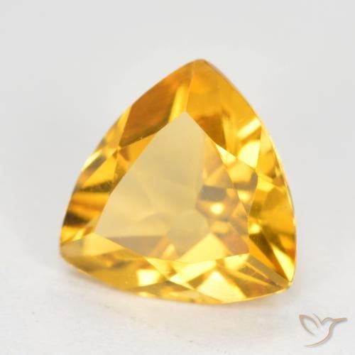 Citrine Doré foncé naturelle Trillion, 0.92 ct, VS