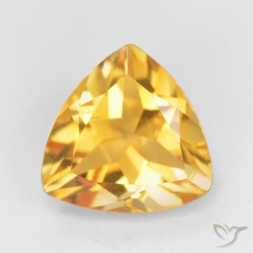 Citrine Orange Doré naturelle Trillion, 0.98 ct, VS