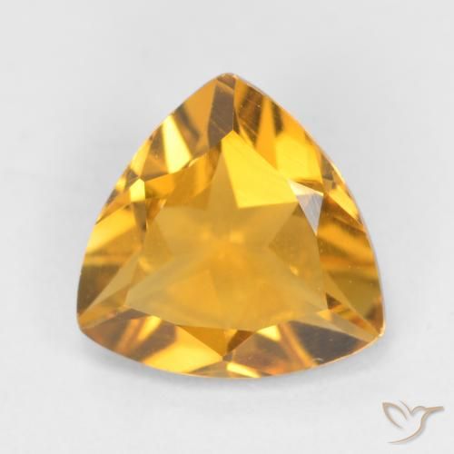 Citrine Orange doré profond naturelle Trillion, 0.92 ct, VS