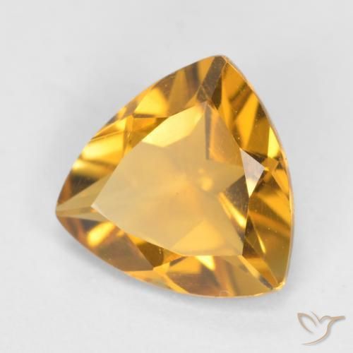 Citrine Orange doré profond naturelle Trillion, 0.92 ct, VS