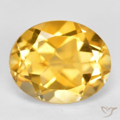 Citrine Or moyen naturelle ovale, 3.71 ct, VS