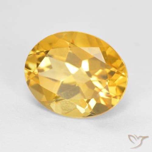 Citrine Doré vif naturelle ovale, 3.38 ct, VS