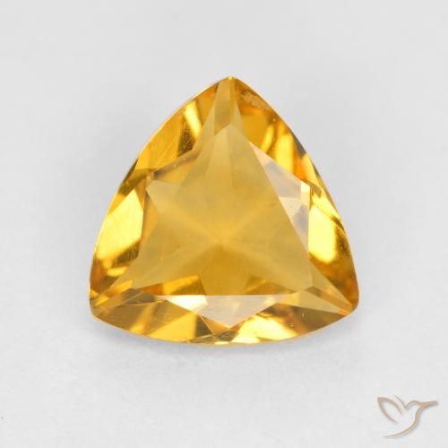 Citrine Doré foncé naturelle Trillion, 0.77 ct, VS