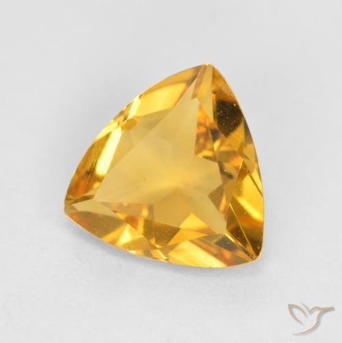 Citrine Doré foncé naturelle Trillion, 0.77 ct, VS