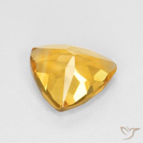 Citrine Doré foncé naturelle Trillion, 0.77 ct, VS