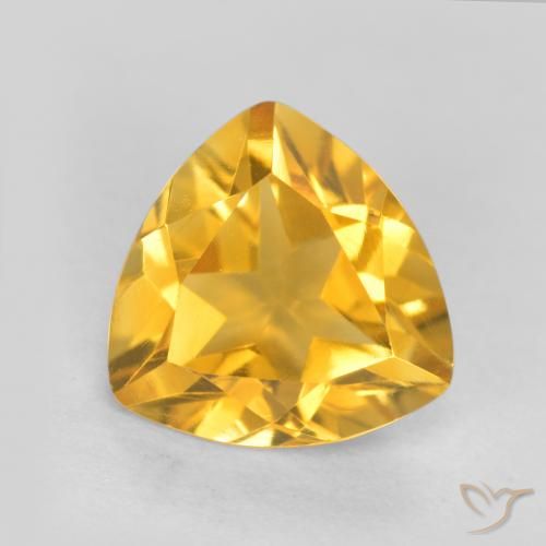 0.92ct Naturel Orange Doré Citrine, Trillion, VVS-VS