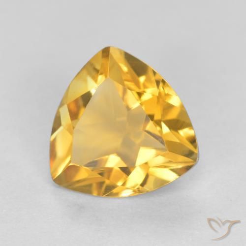 Citrine Orange Doré naturelle Trillion, 0.92 ct, VVS-VS