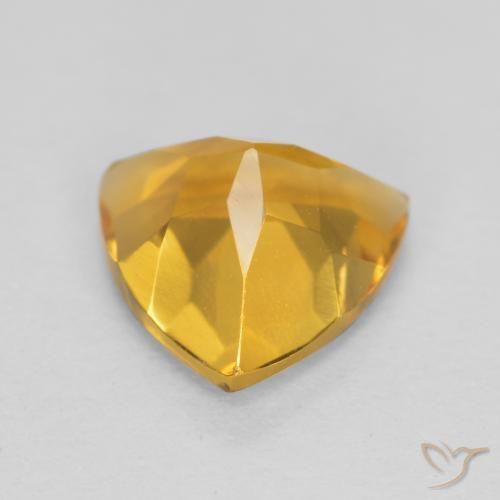 Citrine Orange doré profond naturelle Trillion, 0.97 ct, VVS-VS