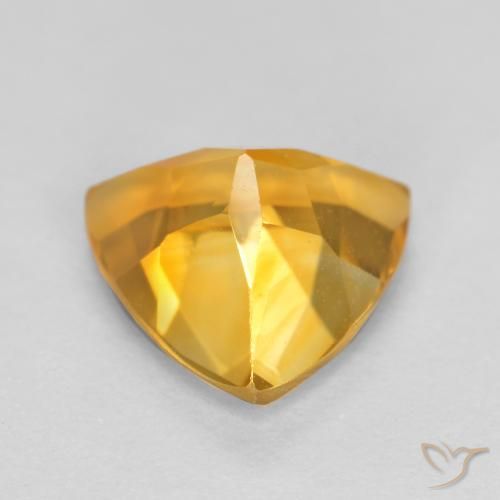 Citrine Orange doré profond naturelle Trillion, 1.08 ct, VVS-VS