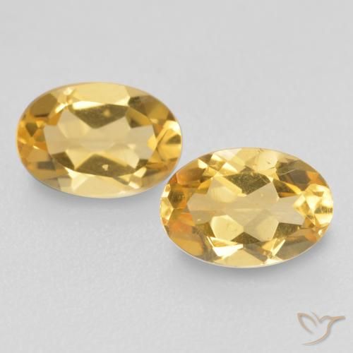 0.80ctw Naturel Doré moyen-léger Citrine, ovale, VS