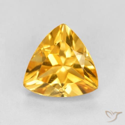 Citrine Orange-or moyen-léger naturelle Trillion, 1.10 ct, VVS-VS